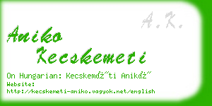 aniko kecskemeti business card